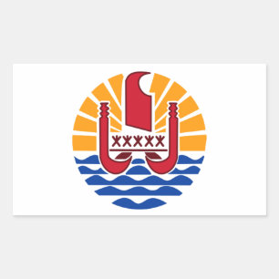 Frans-Polynesië vlag, Drapeau Polynésie Françai Rechthoekige Sticker