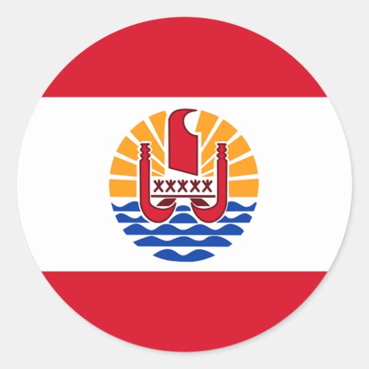 Frans-Polynesië, vlag Ronde Sticker (Voorkant)