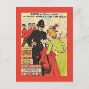  Frans poster, Parijs-Londen Briefkaart