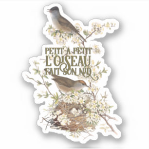 Frans Proverb Bird Nest Motivatie Journal Sticker
