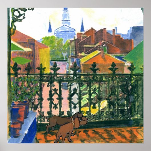 Frans Quarter Balcony Dachshund 2 Poster (Voorkant)