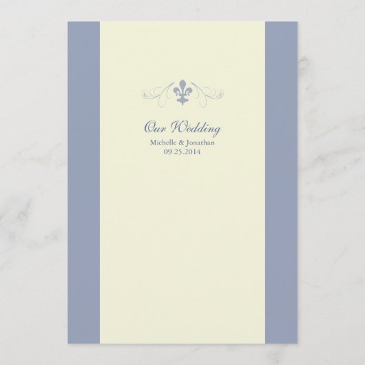 Frans Quarter Ironwork Wedding Event Menu (Achterkant)