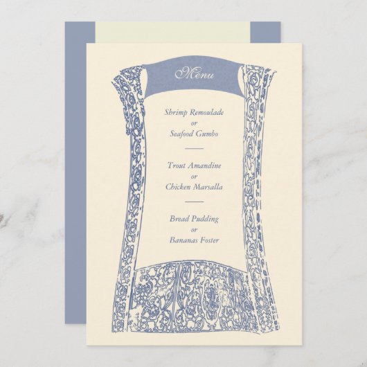 Frans Quarter Ironwork Wedding Event Menu (Voorkant / Achterkant)
