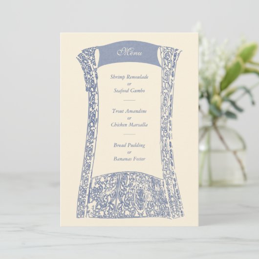 Frans Quarter Ironwork Wedding Event Menu (Staand voorkant)
