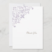 Frans Regent Paars Fleur de Lis Pattern Wedding Bedankkaart (Voorkant)