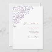 Frans Regent Paars Fleur de Lis Pattern Wedding Bedankkaart (Achterkant)