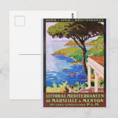  Frans reisbureau Cote d'Azur en Poster Briefkaart (Voorkant / Achterkant)