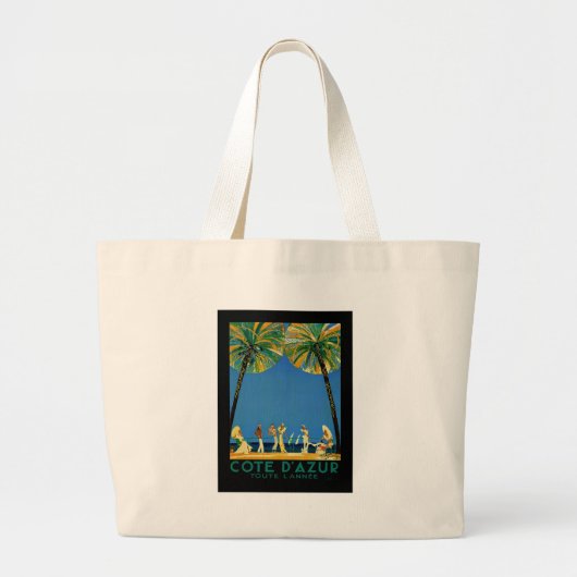 Frans reisbureau Cote D'Azur Grote Tote Bag (Voorkant)