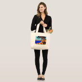  Frans reisbureau Cote D'Azur Grote Tote Bag (Voorkant (model))