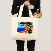  Frans reisbureau Cote D'Azur Grote Tote Bag (Voorkant (product))