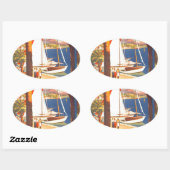  Frans reisbureau Cote D'Azur Ovale Sticker (Vel)