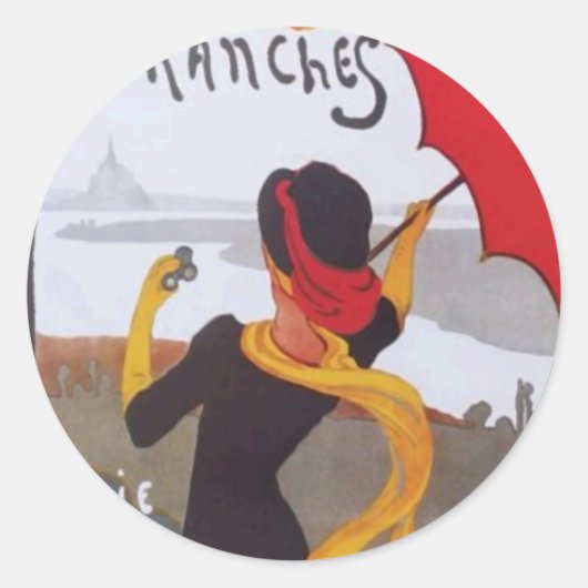  Frans reisvisum 1910 Ronde Sticker (Voorkant)