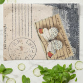 Frans Reizen Vlinder Paris Eiffeltoren Theedoek (Gevouwen)