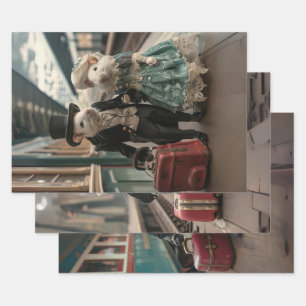 Frans Reizende Muizen Decoupage Inpakpapier Vel