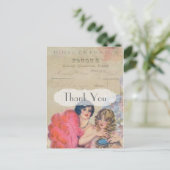 Frans Retro Paris bedankt Briefkaart (Staand voorkant)