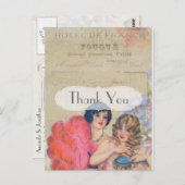 Frans Retro Paris bedankt Briefkaart (Voorkant / Achterkant)