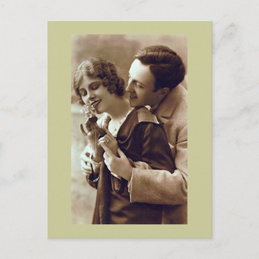 Frans Retro Romantisch Briefkaart (Voorkant)