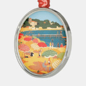 Frans Riviera Beach Metalen Ornament (Links)