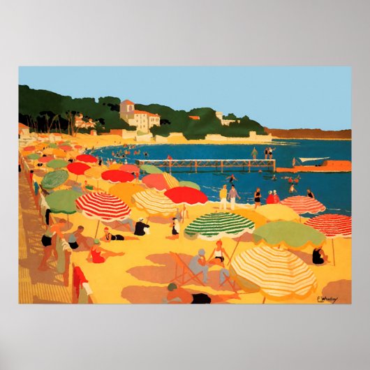  Frans Riviera Beach Poster (Voorkant)