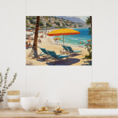 Frans Riviera Beach Poster (Keuken)