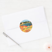 Frans Riviera Beach Ronde Sticker (Envelop)
