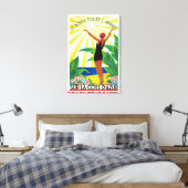 Frans Riviera Cote D'Azur Vintage Travel Poster Canvas Afdruk (Insitu (Slaapkamer))