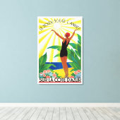 Frans Riviera Cote D'Azur Vintage Travel Poster Canvas Afdruk (Insitu (Houten vloer))