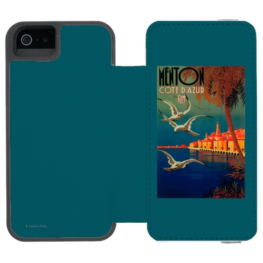 Frans Riviera Travel poster # 1 Incipio iPhone Portemonnee Hoesje (Agenda Open)