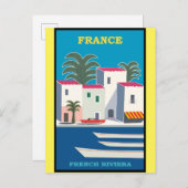Frans Riviera Vintage Poster Briefkaart (Voorkant / Achterkant)
