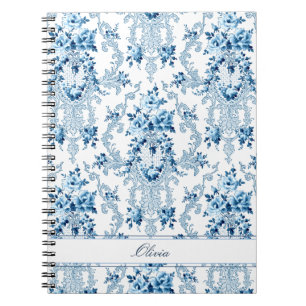 Frans Rococo Blue & White Floral Notitieboek