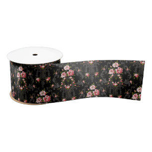 Frans Rococo Floral-Black achtergrond  Lint