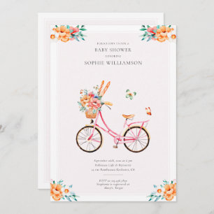 Frans Roze  fietsenBaby shower Kaart