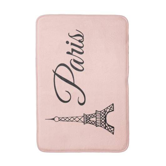 Frans Roze Parijs Eiffeltoren Badmat Badkamer (Voorkant Verticaal)