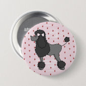  Frans Roze Poodle Pin Ronde Button 7,6 Cm (Voorkant /achterkant)