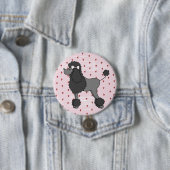  Frans Roze Poodle Pin Ronde Button 7,6 Cm (In situ)