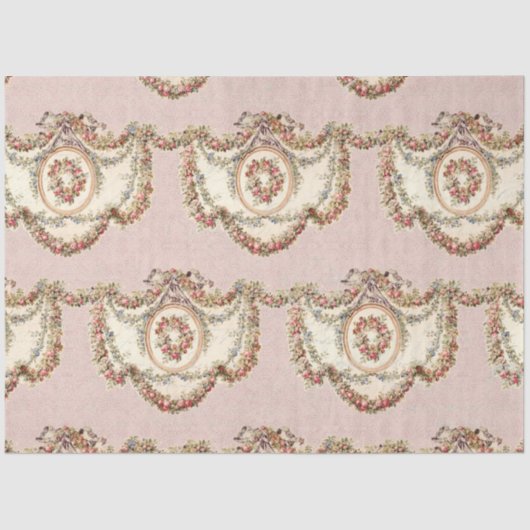 Frans Roze Rose Bloemen Garland Decoupage Tissuepapier (Voorkant)