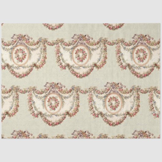  Frans Roze Rose Bloemen Garland Decoupage Tissuepapier (Voorkant)