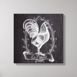 frans schaakbord voor western land - rooster canvas afdruk