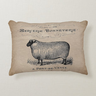 Frans schaap oud Muslin Farmhouse Rustic Accent Kussen