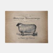 Frans schaap oud Muslin Farmhouse Rustic Deurmat (Voorkant)