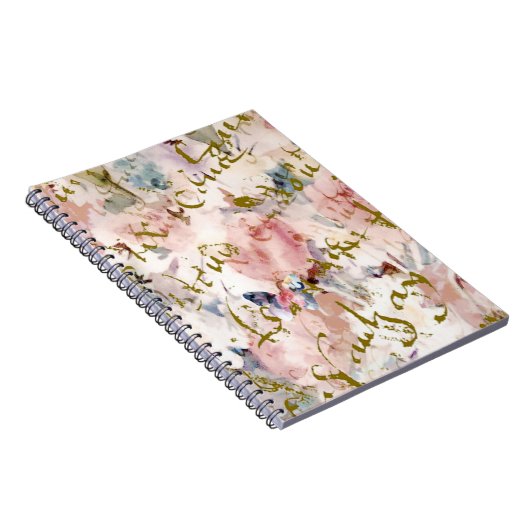 Frans schrift, rozen en vlinders notitieboek (Rechterzijde)