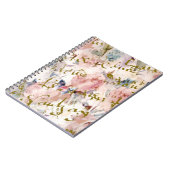 Frans schrift, rozen en vlinders notitieboek (Linkerzijde)