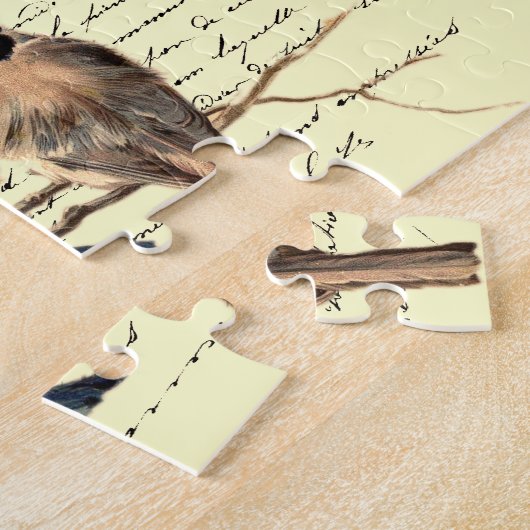 Frans schrijven en vogels Legpuzzel (Zijkant)