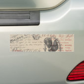  Frans Schrijven Paris Rooster typografie Bumpersticker (Op auto)