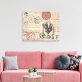  Frans Schrijven Paris Rooster typografie Canvas Afdruk (Insitu (Woonkamer))