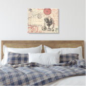  Frans Schrijven Paris Rooster typografie Canvas Afdruk (Insitu (Slaapkamer))