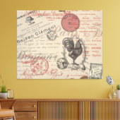  Frans Schrijven Paris Rooster typografie Canvas Afdruk (Insitu (Woonkamer))
