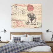  Frans Schrijven Paris Rooster typografie Canvas Afdruk (Insitu (Slaapkamer))