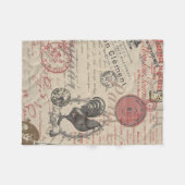  Frans Schrijven Paris Rooster typografie Fleece Deken (Voorkant (Horizontaal))