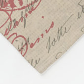  Frans Schrijven Paris Rooster typografie Fleece Deken (Hoek)